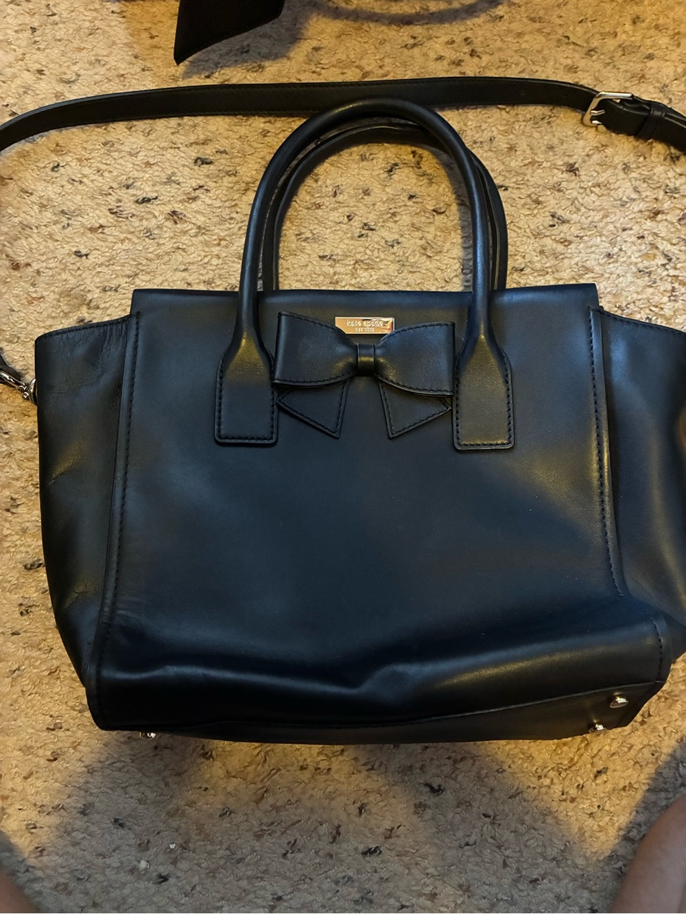 Kate Spade Montrose Black Leather Bow Satchel